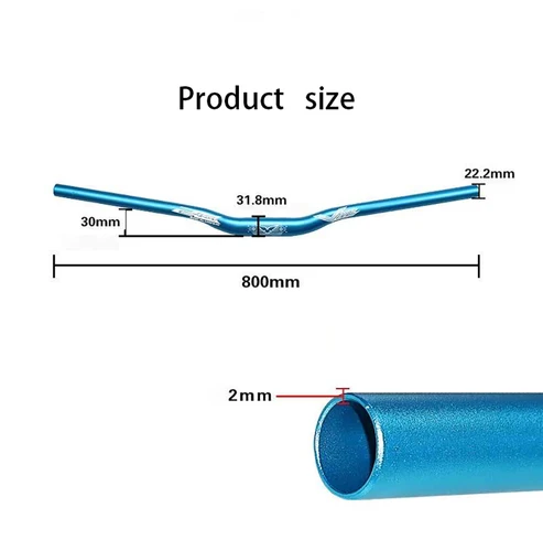 Imagen 2 del producto Manillar de bicicleta MTB en forma de golondrina, 31,8*800/780/720MM, manillar todoterreno XC/AM para descenso, piezas de ciclismo de montaña y carretera BMX