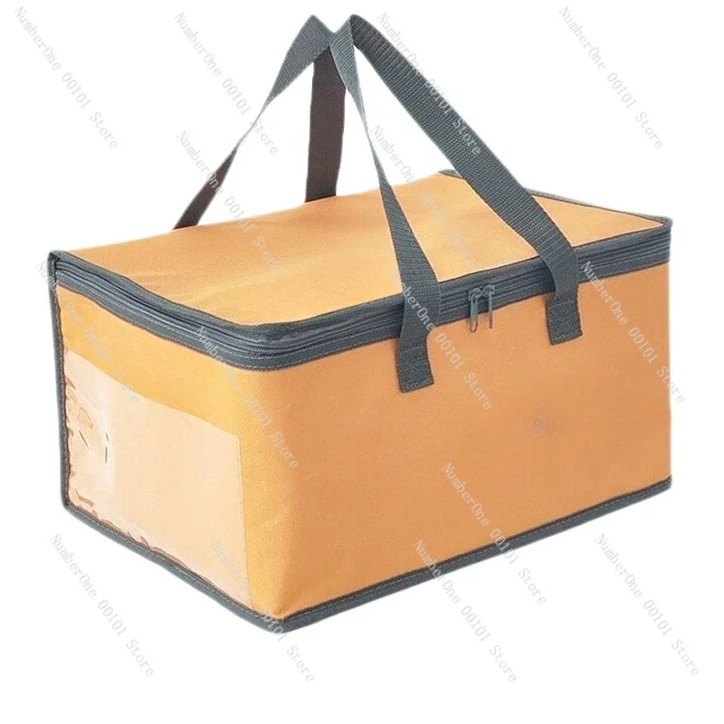 Waterproof portable 600D Oxford cloth insulation bag, large capacity takeaway aluminum film insulation