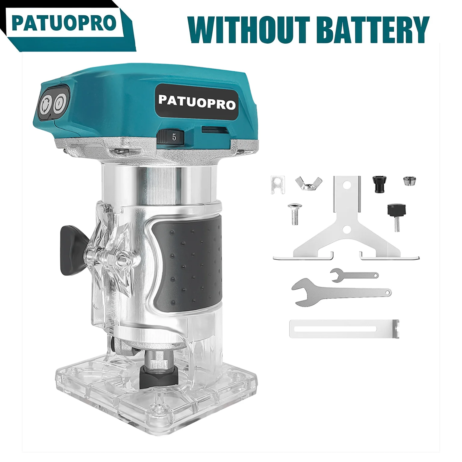 5-Speed Cordless Portable Electric Trimmer 6/6.35/8mm Woodworking Engraving Slotting 30000RPM Wood Router For Makita 18V Battery