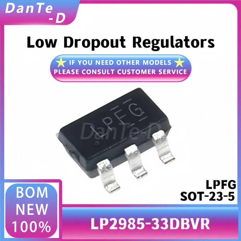 10PCS LP2985-33DBVR SOT23-5 Silkscreen LPFG 150mA Low Noise Low Dropout Voltage Regulator Chip Original Authentic