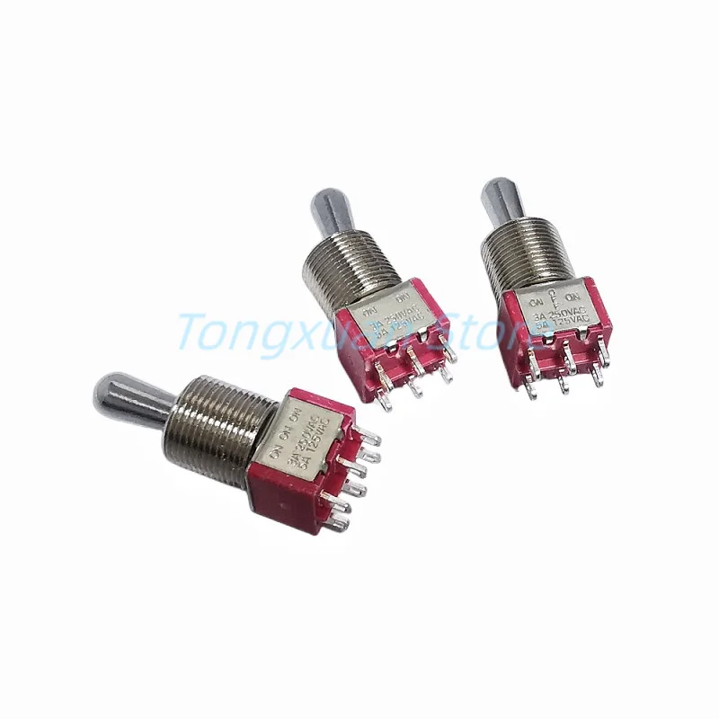 1pc SH T8013-Z1 12mm ON-OFF-ON SPDT DPDT 3/6/12PinS 2/3Position Maintained Toggle Switch Large Short Handle 3A 250VAC/5A 125VAC