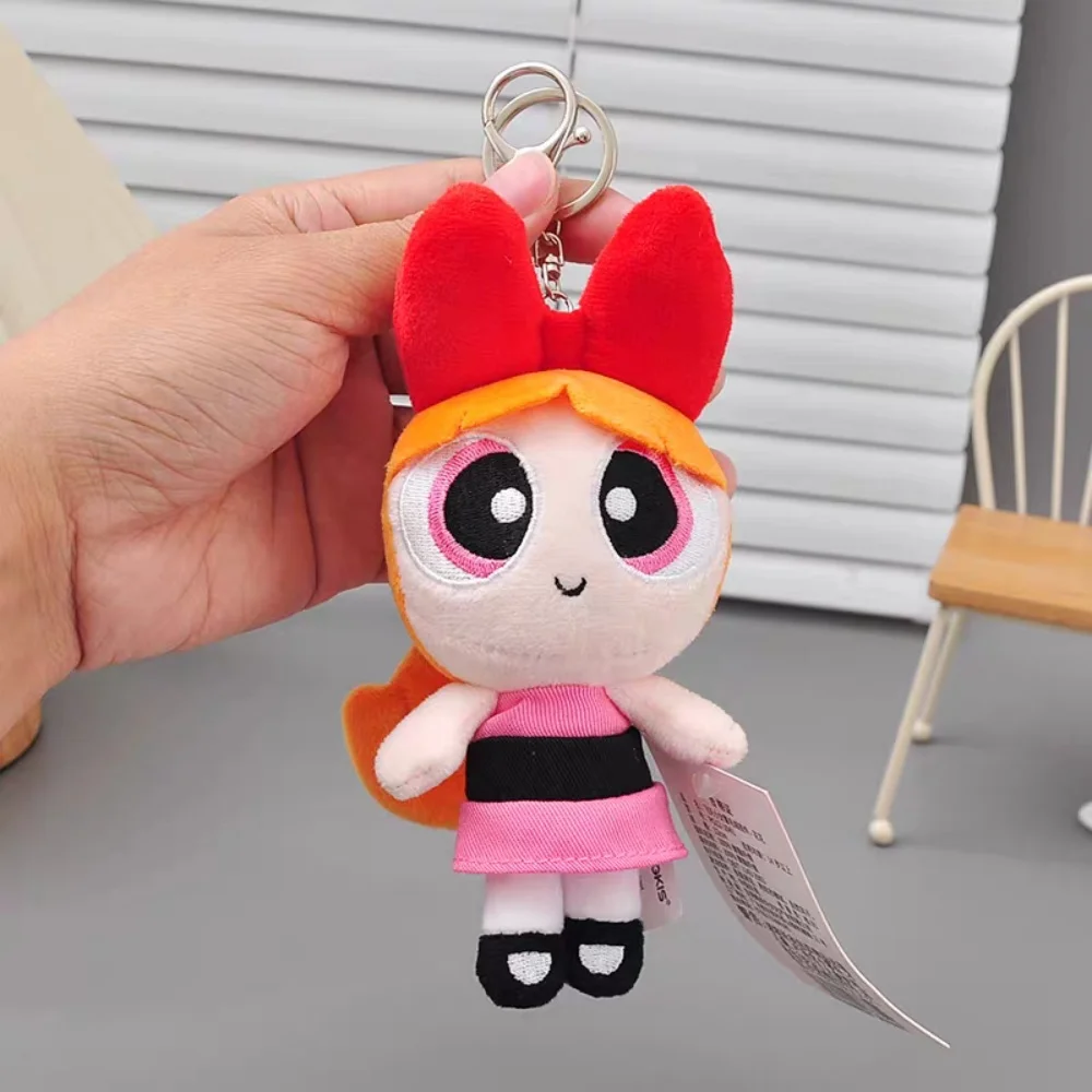 Kawaii 오리지널 애니메이션 Powerpuff Girls Blossom 봉제 인형 만화 버터 컵 버블 배낭 장식 인형 장난감 학생 선물