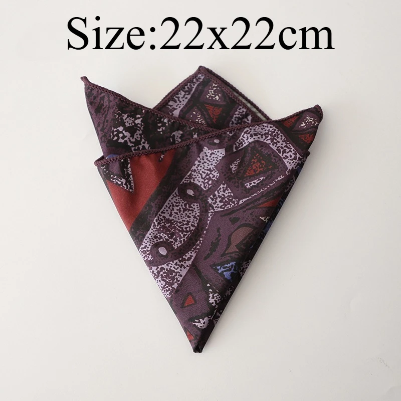 Vintage Large Floral Geometric Hong Kong Style Casual Suit Pocket Square, Separable Matching Chest Hanky, Fashion Accessory Gift