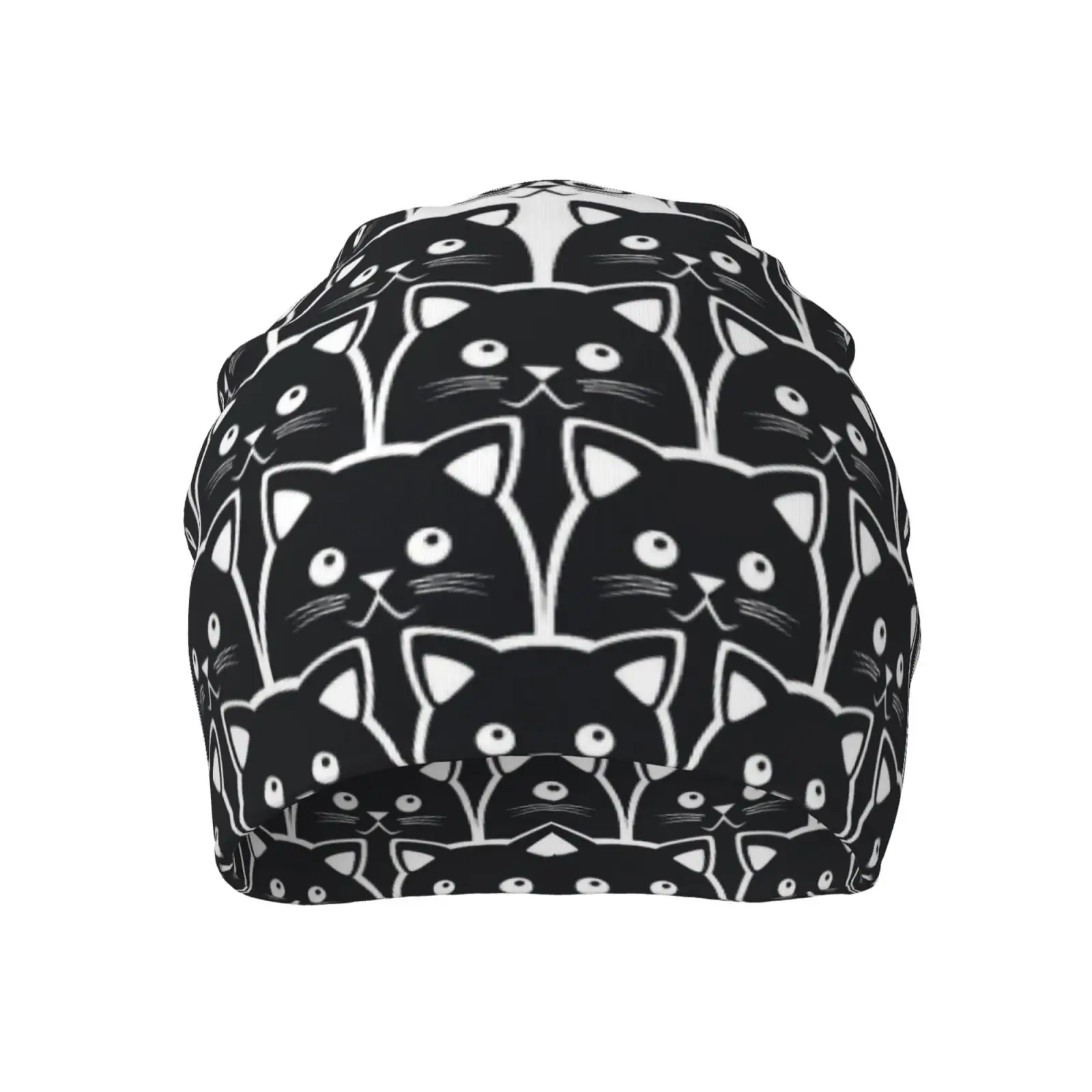Cartoon Cat Print Pattern Retro Street Hip-hop Knit Hat Universal Skin Friendly Comfortable Warm Winter Hat Outdoor Casual Gift