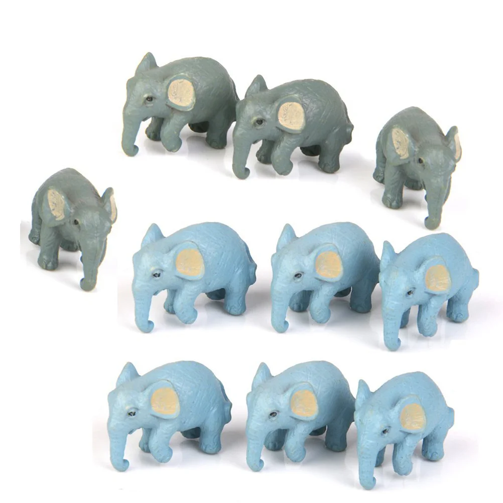 10pcs Miniature Elephant mini house Decoration Micro Landscape Ornament (Random Color) mini house elephant