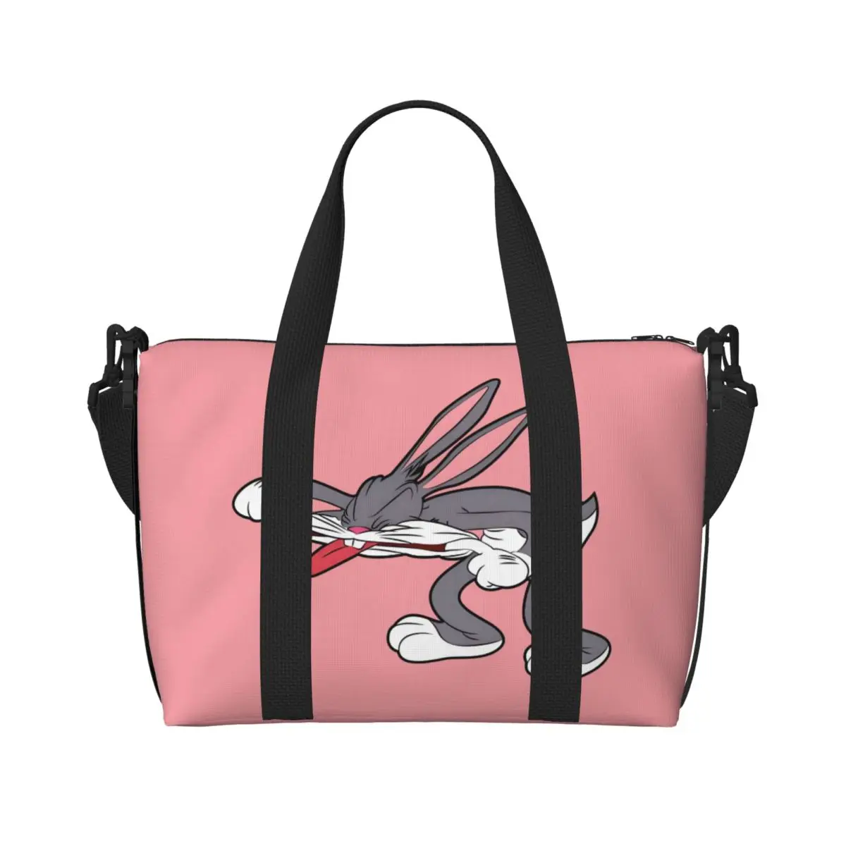 

Женская большая сумка B-Bugs B-Bunny на заказ, большая вместительная дорожная сумка с кроликом в стиле аниме, пляжный спортзал, дорожная сумка на плечо
