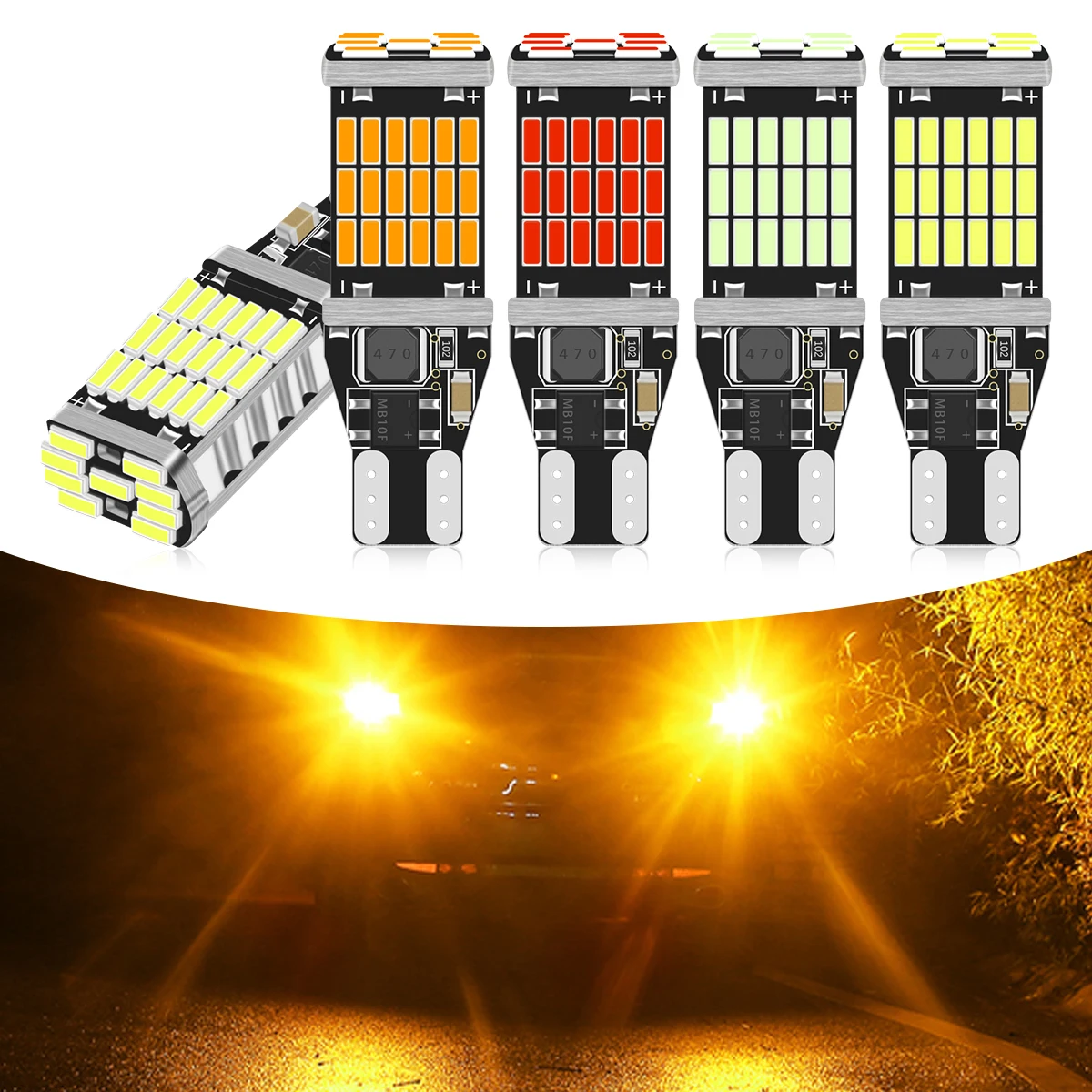

10/30/50PCS T15 W16W LED Bulbs 902 904 906 912 921 Car Reverse Lights Canbus Flash Warning Light 12V Backup Light 45SMD 4014Chip