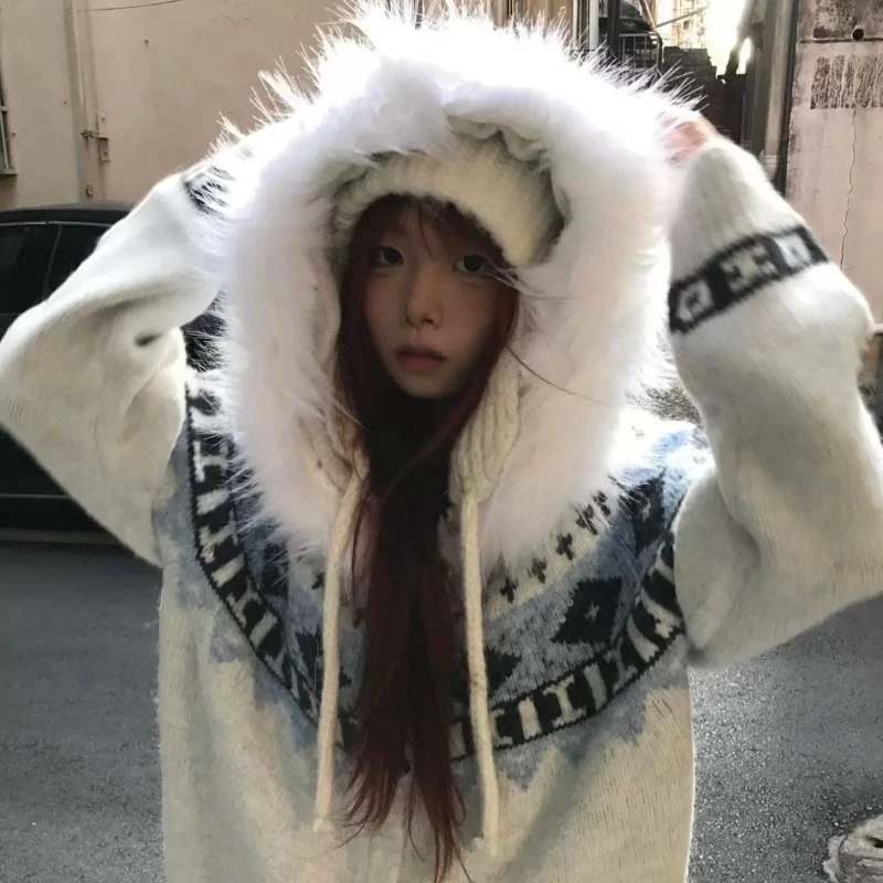 

Y2k американский винтажный кардиган с длинными рукавами и капюшоном, женская повседневная лоскутная уличная куртка на пуговицах, чистый цвет, осень 202, осень