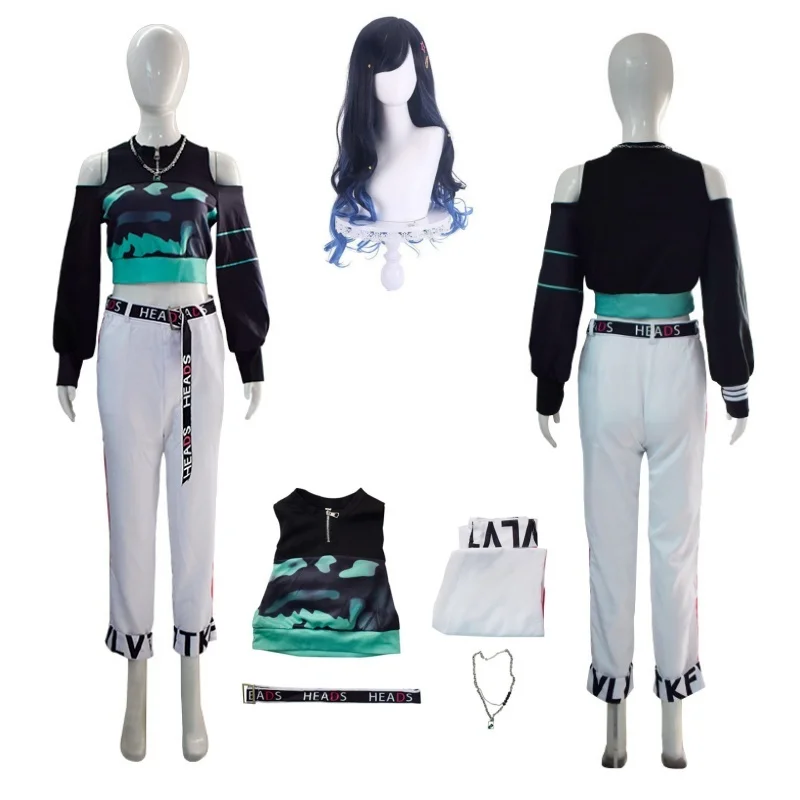 Shiraishi Uma Fantasia Cosplay com Peruca e Colar, Uniforme Festa Anime, Halloween Cos