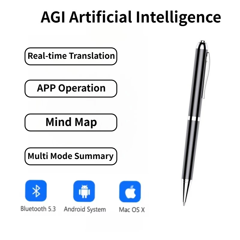 Q90A AI مسجل صوت ChatGPT نسخة ذكية ترجمة مسجل صوتي APP التحكم المحمولة مترجم الإملاء
