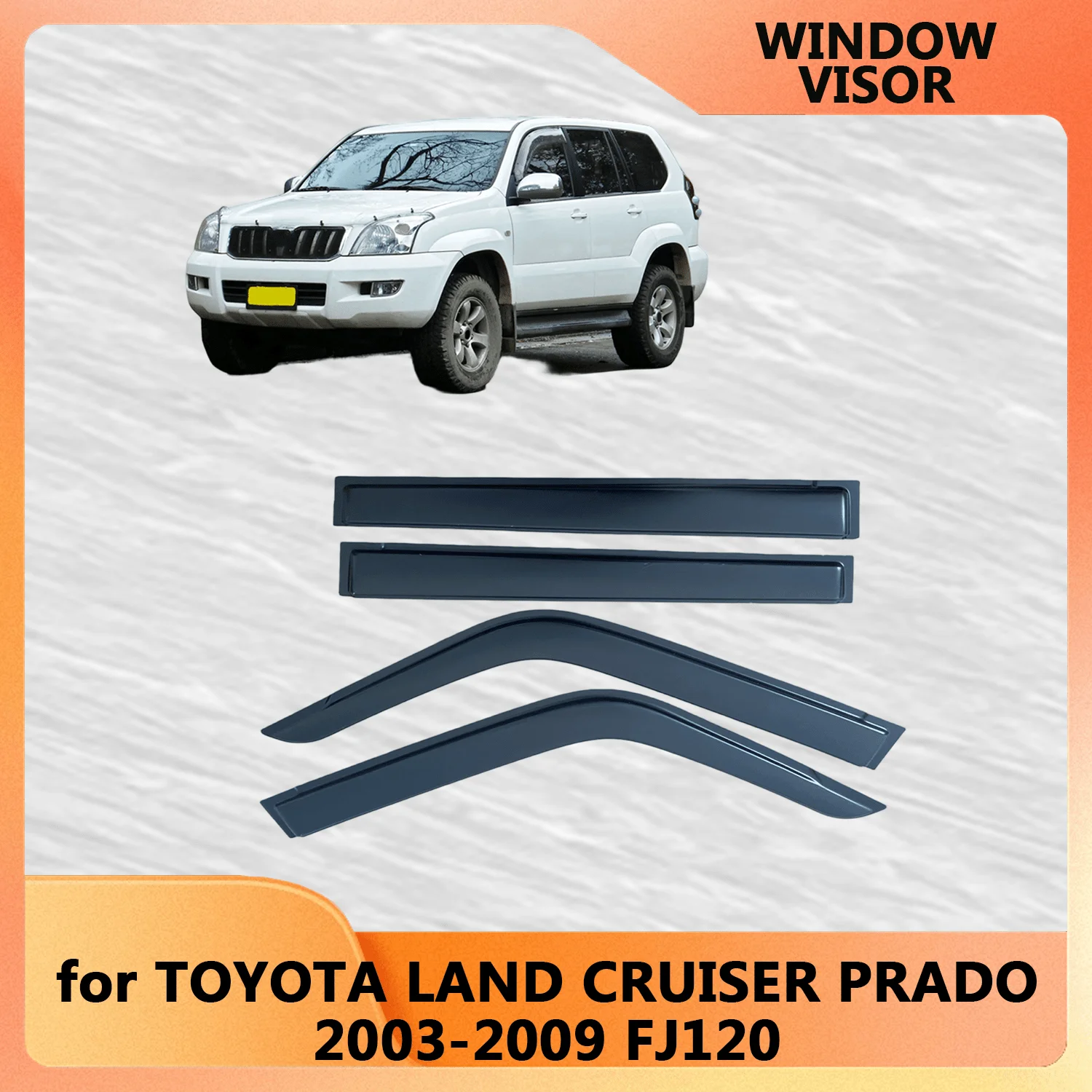 

Оконный козырек для TOYOTA LAND CRUISER PRADO J120 2003 2004 2005 2006 2007 2008 2009, ветрозащитный дверной козырек, ветрозащитный, солнцезащитный, дождь