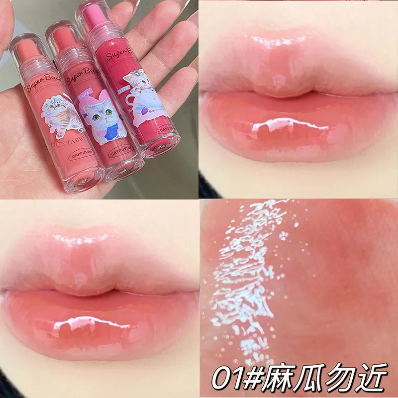 Brillo de labios de gelatina de cristal, lápiz labial líquido de agua hidratante de larga duración, maquillaje de tinte de labios Sexy, Cosméticos Coreanos