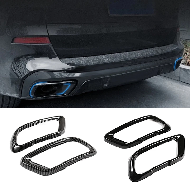 

Car Tail Throat Decorative Frame Tail Muffler Exhaust Pipe Output Cover For-BMW X5 G05 X6 G06 X7 G07 2019-2021