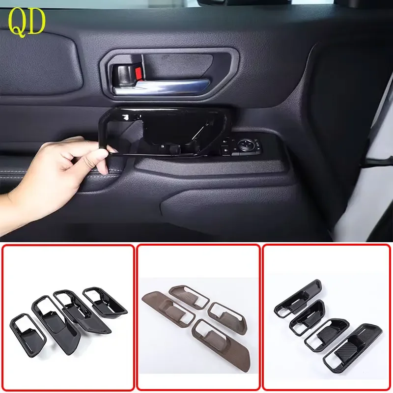 

For Toyota Land Cruiser Prado 250 LC250 2024+ ABS Black Car Inner Door Bowl Decoration Sticker Car Protection Accessories 4Pcs