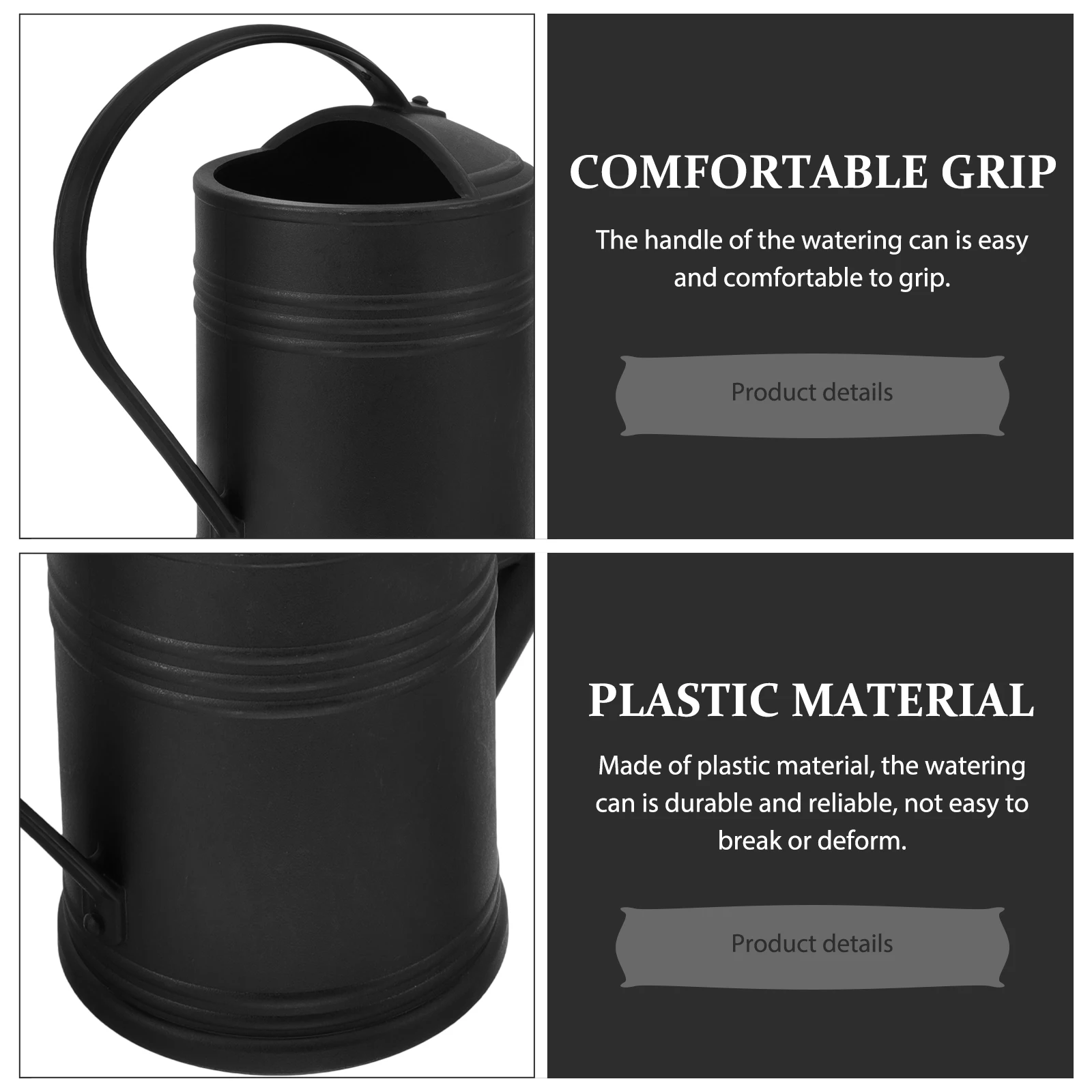 

Plastic Watering Large Capacity Plastic Watering Can Durable Long Spout Black Color Indoor Garden Plants Sprinkler Pot