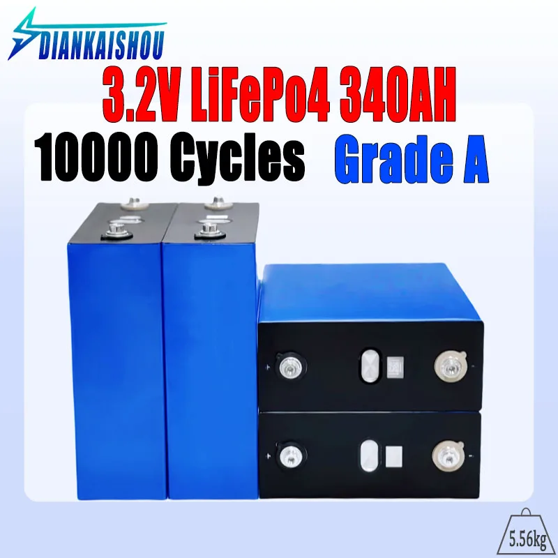 4-32pcs 3.2V 340AH Lifepo4 Battery Grade A 3C High Power DIY 12V 24V EV RV Solar Energy Storage Rechargeable Battery Tax Free