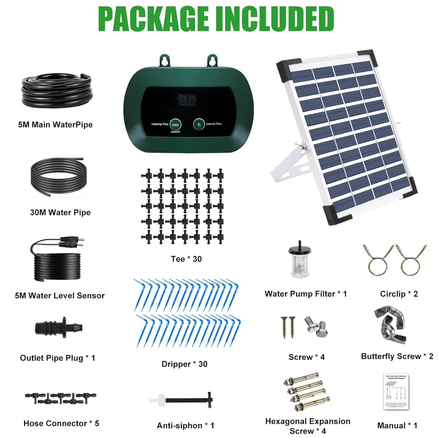 نظام الري بالتنقيط بالطاقة الشمسية بقدرة 5 وات مع مؤقت مجموعة سقاية تلقائية للحديقة وأسرة مرتفعة ودفيئة في الحديقة حتى 30 نباتًا #6