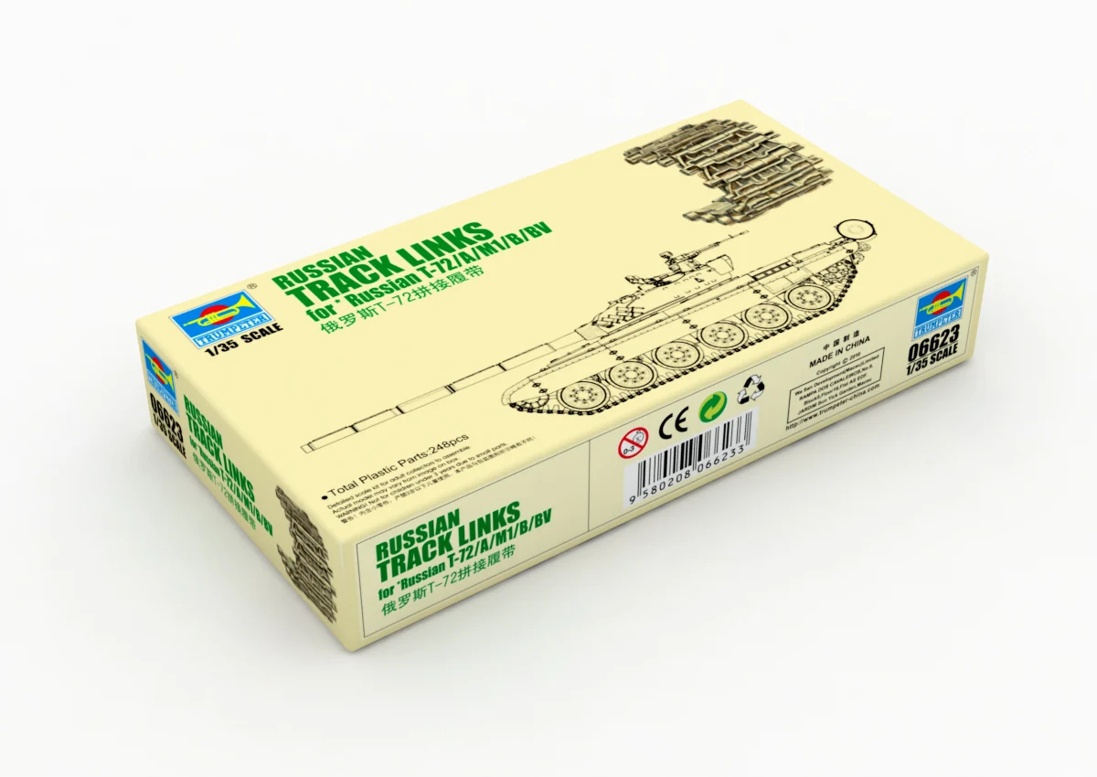 Trumpeter 06623 1/35 Scale Russian Crawler Track Links for T-72 T72 Tank  Plastic Assembly Model Kit