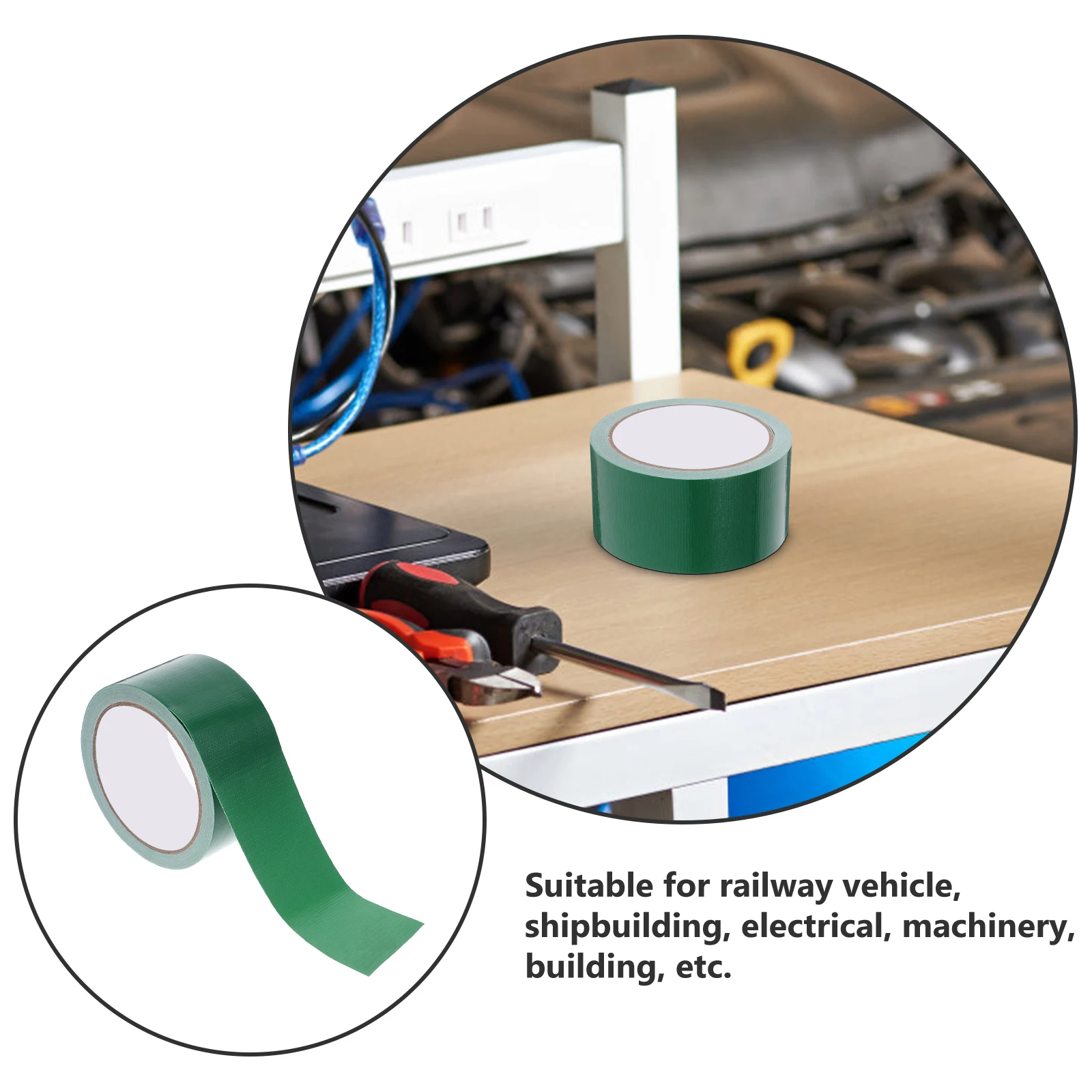 Duct Tape Single Sided Cloth Strong Adhesive Waterproof Outdoor Mastic Green Rugs Carpet Seams Heavy Packaging Sealing Repair