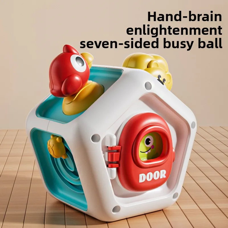 

Heptahedron Multifunctional Busy Ball Hand Grasp Ball Early Education Puzzle 0-1 Year Old Baby Baby Grasp Touch Ball Toy