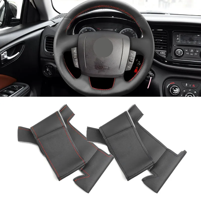 For Fiat Ducato 2006-2019 Ram ProMaster 2017 2018 2019 2020 Car Accessories Microfiber Leather Steering Wheel Cover Trim