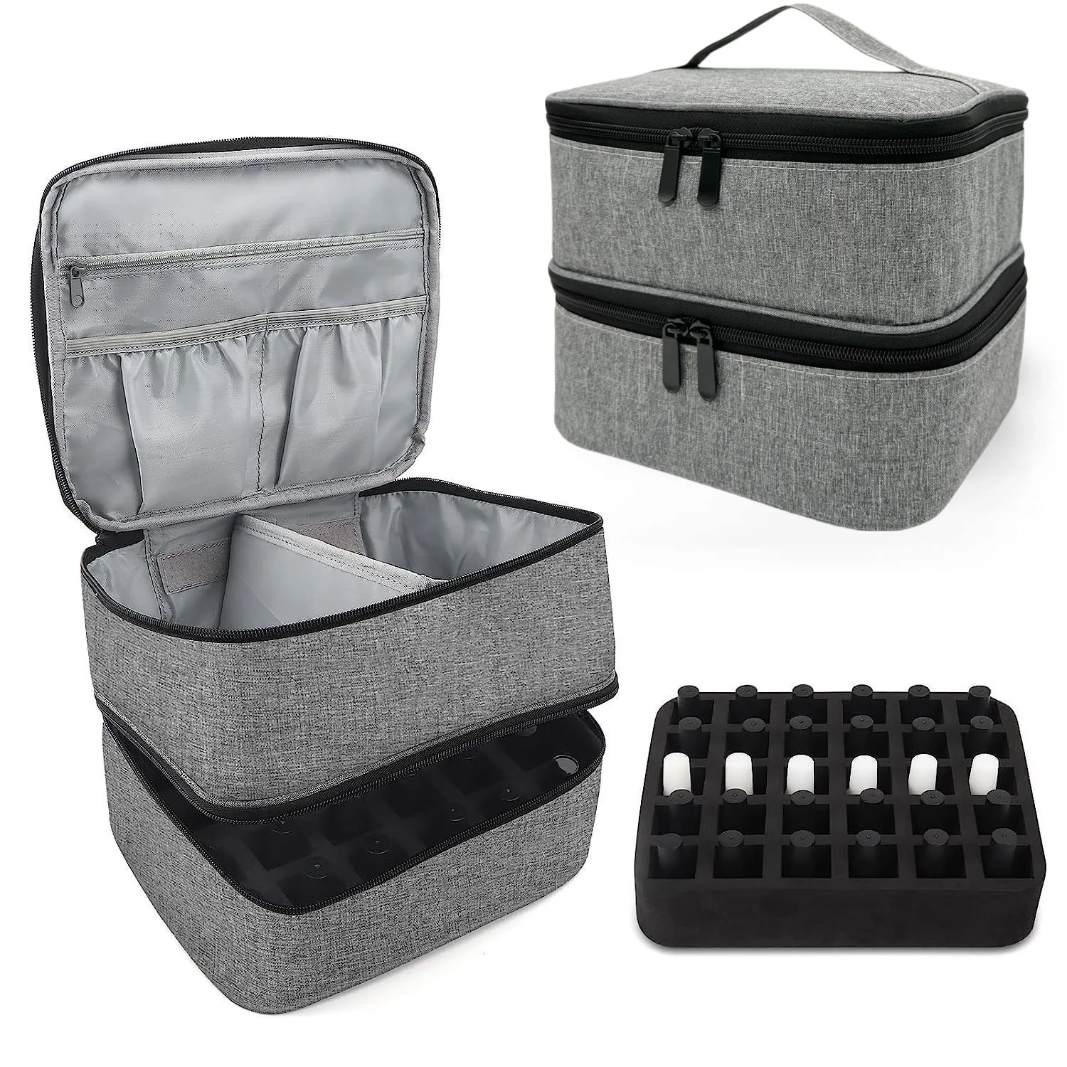 

Women's Portable Double-layer Nail Polish Storage Bag Organizer Travel Essential Oil Storage Box Multi-function Storage Bag