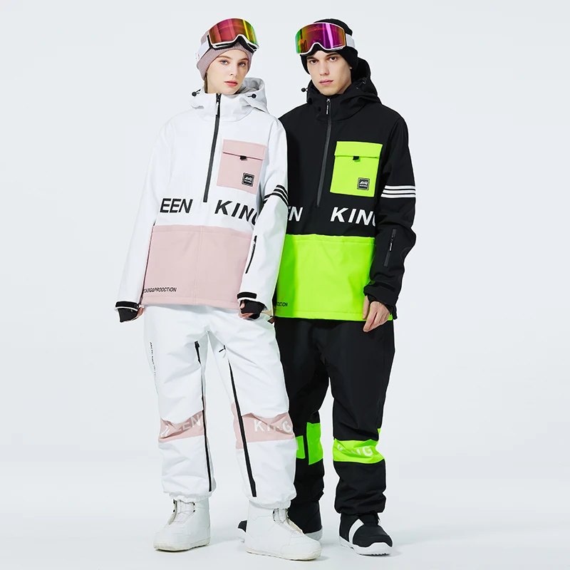 2022 Skipak Vrouwen Mannen Luxe Designer Winddicht Waterdicht Warm Ski Set Winter Outdoor Jas Koppels Sneeuwveld Jas + Broek