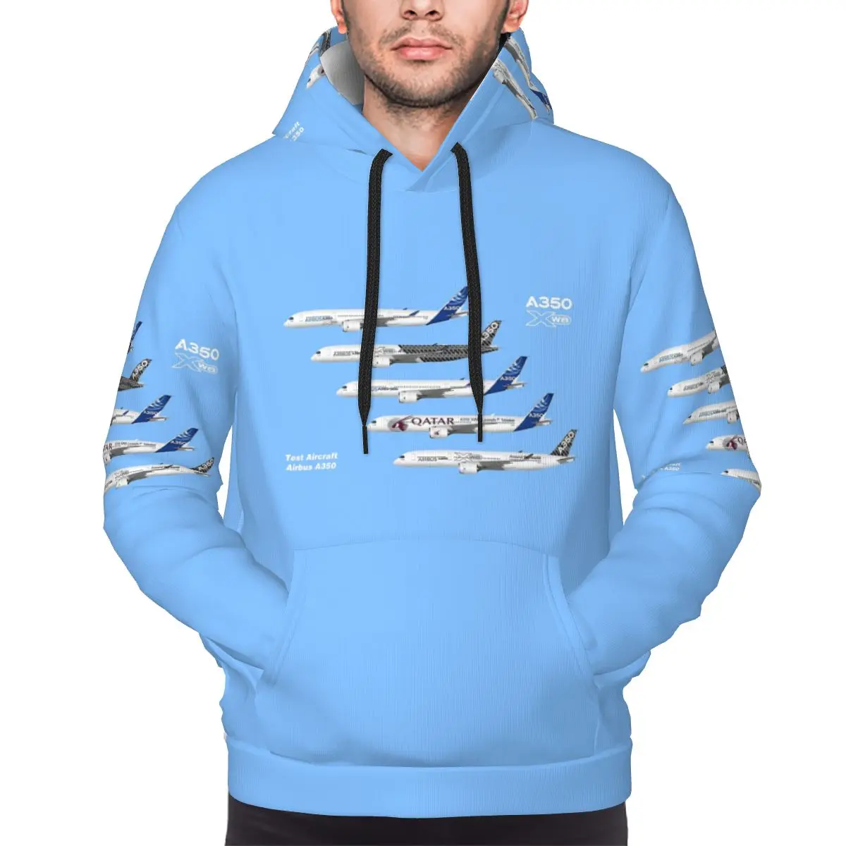 

Airbus A350 Test Aircraft Fleet Illustration Hoodies Harajuku Pullover Autumn Winter Men Women Sweatshirts Long Sleeve Tops
