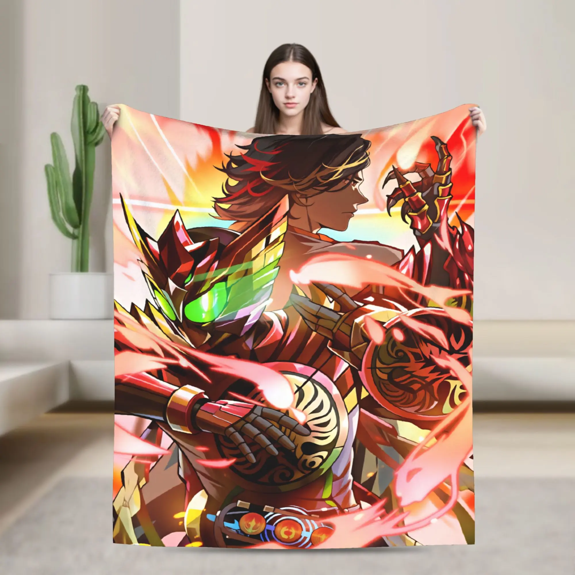 Kamen Riders Blankets  Soft Warm Fashion Plush Throw Blanket For Boy Girl Couch Chair Flannel Bedspread Bed Cover