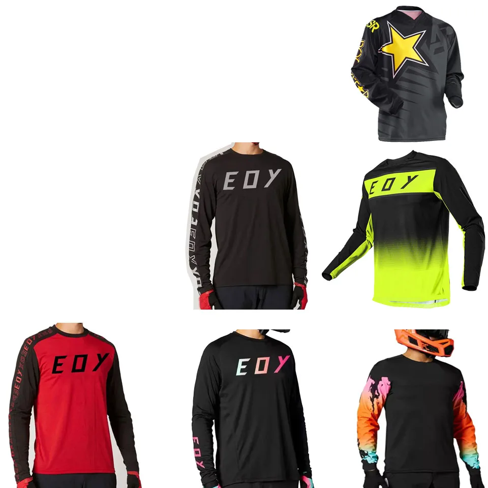

2026 Motorcycle Jersey Quick Dry Mountain Bike T-Shirt Long Sleeve Downhill Motocross Jersey MTB T shirt Moto Camo Breathable