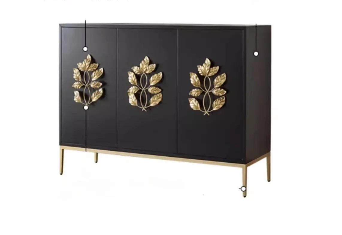 

American Light Luxury Three-Door Cabinet Chest of Art Curio Cabinet Storage Entrance Cabinet