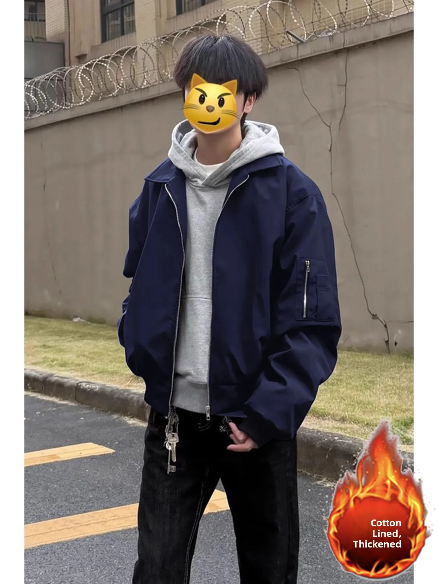 

Мужская утепленная хлопковая куртка Olive American Style Flight Jacket для осени и зимы, с воротником Cleanfit, из хлопка