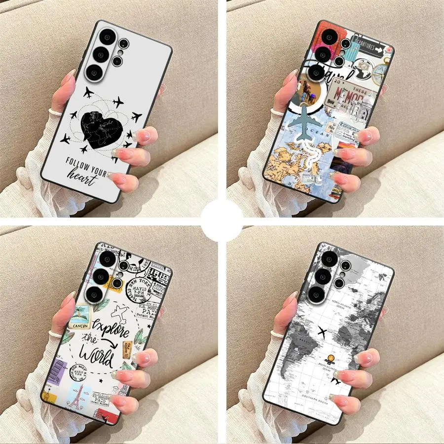 Phone Cover Case for Samsung Galaxy S26 S24 Ultra S20 FE S22 S25 Edge S23 Note 20 10 Ultra S21 Plus Exotic Airplane Travel
