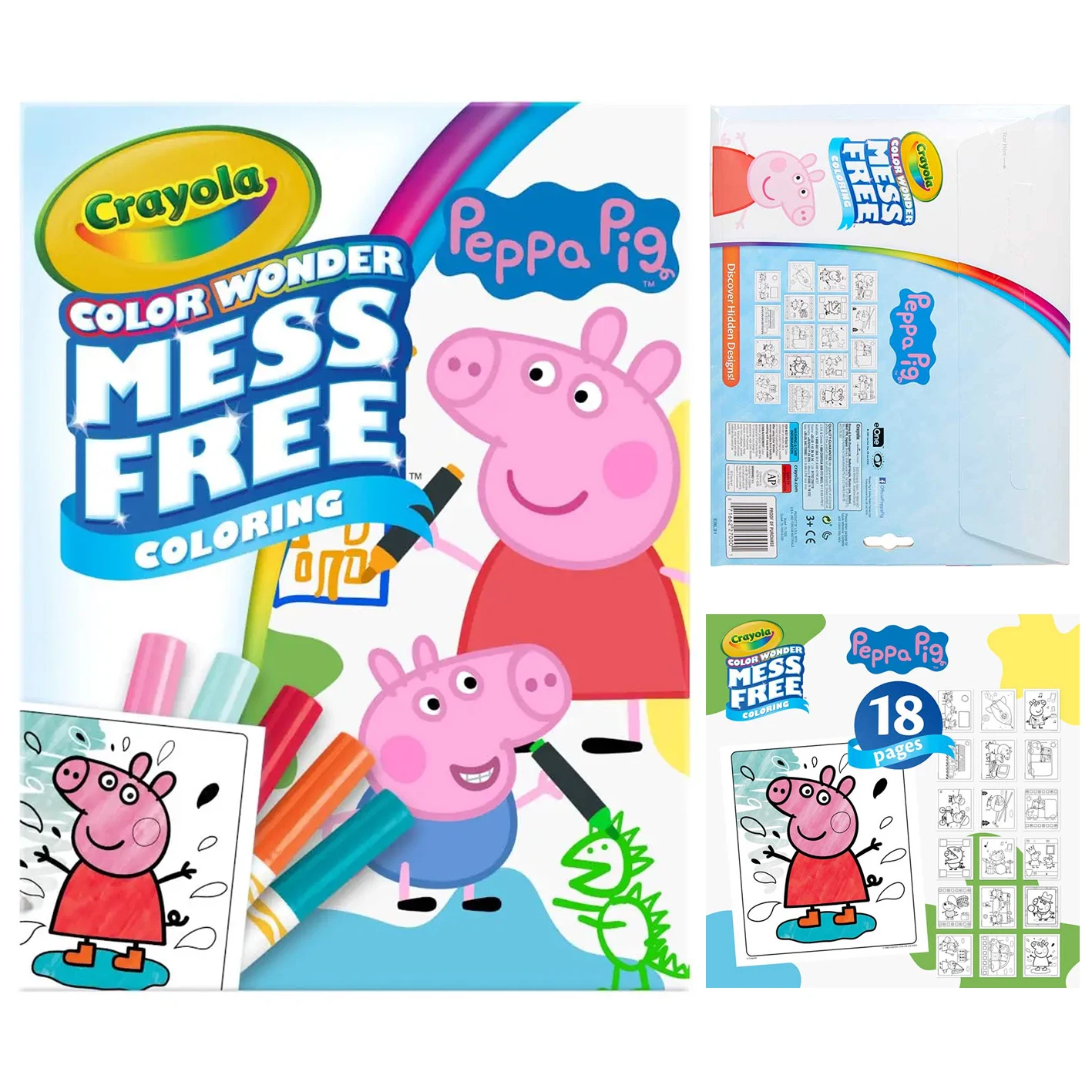 Conjunto de Atividades Crayola Peppa Pig Color Wonder, Páginas para Colorir Peppa Pig Sem Sujeira, Brinquedos e Presentes Peppa Pig 75-7000