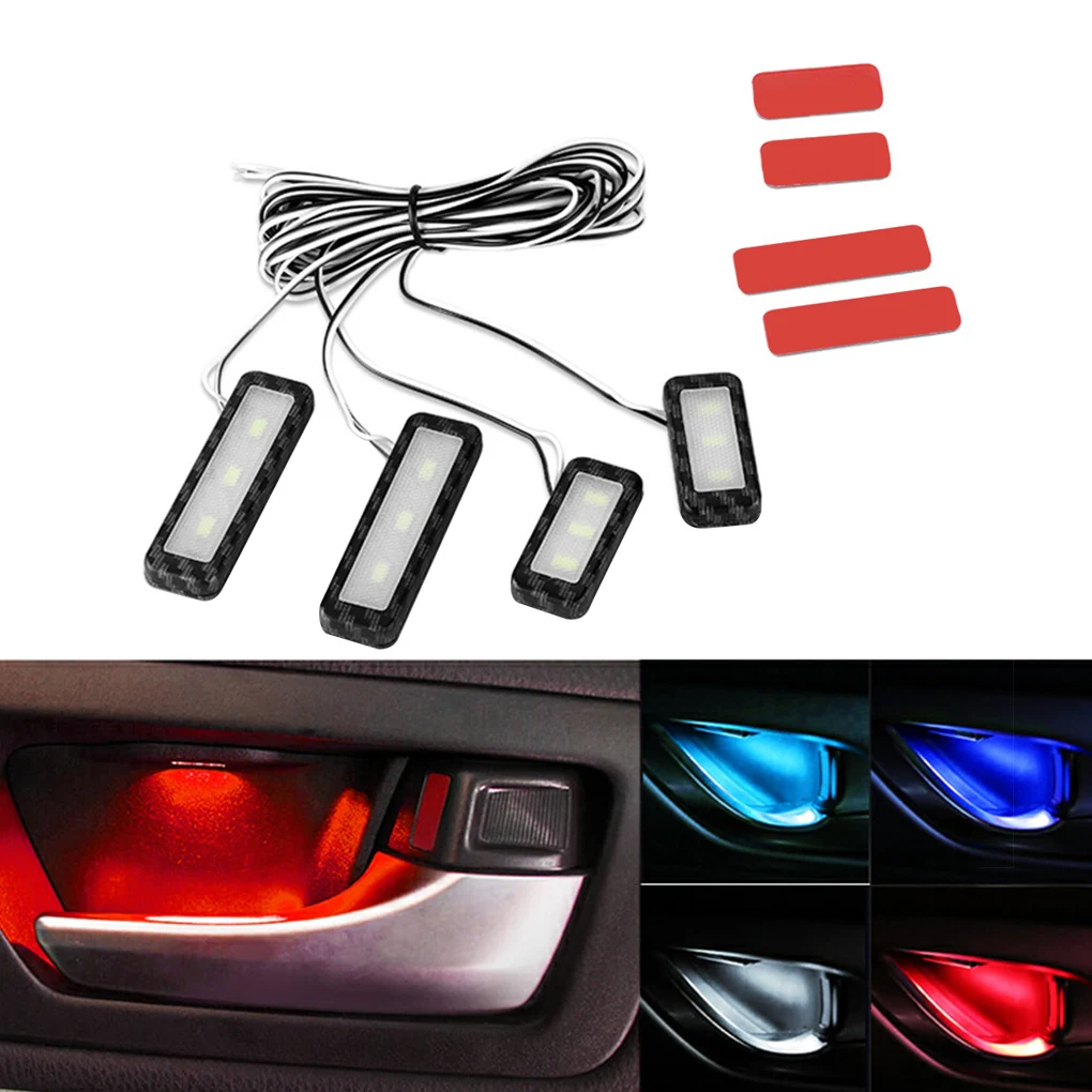 4 stücke Universal Auto Türgriff Armlehne LED Licht Innen Atmosphäre Lampe Automotive Zubehör