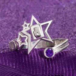Anime JoJos Bizarre Adventure Ring Kujo Jotaro Cosplay Unisex Adjustable Rings Accessories Jewelry Gift