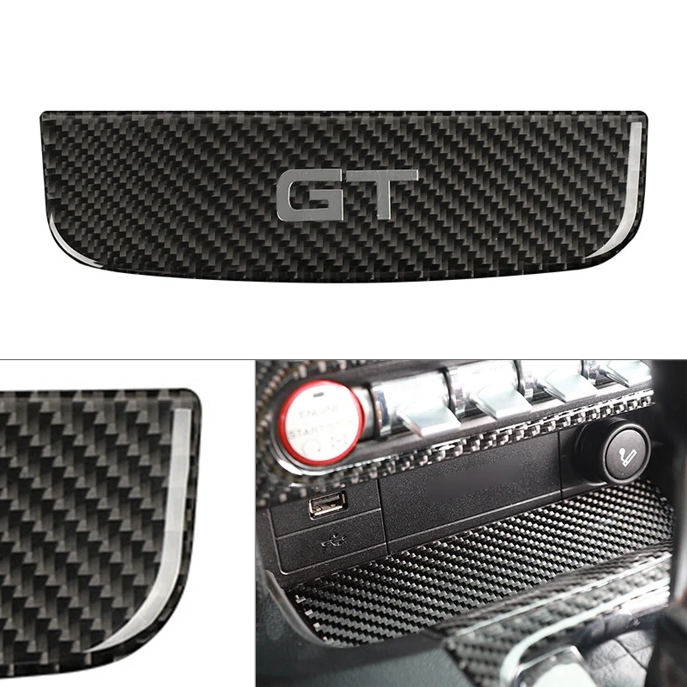 For Ford Mustang GT 2015-2021 Accessories Carbon Fiber Style Interior Car Storage Box Trim Cover Trim Sticker Decal Decoration view 2