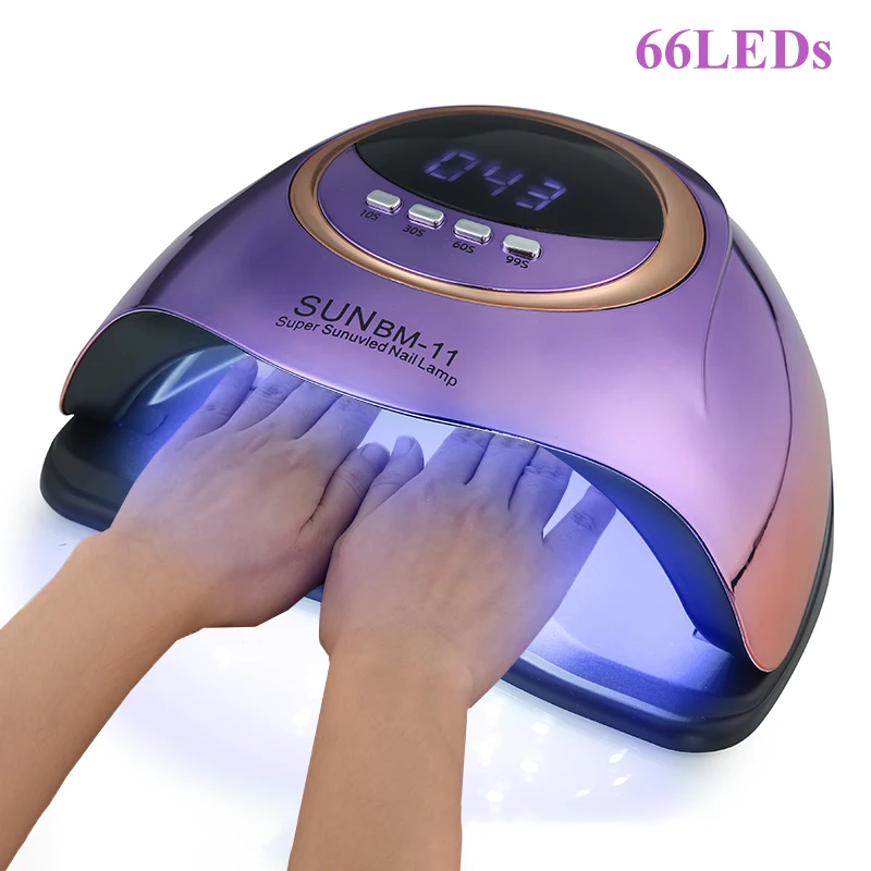 66 LEDs UV-Lampentrockner für Nägel, Gel-Nagellack-Trocknungslampe, 4 Timer-Einstellung, Salon, Heimgebrauch, professionelles LED-Nagellicht mit automatischem Sensor