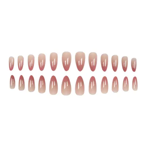 Ins Söt Gradient Rosa Lösnagellapp Mandel Glansig Koreansk Stil Lösnagel Bärbar 24st Konstnaglar Fri Frakt 6 best sales lösnaglar koreanska - №6