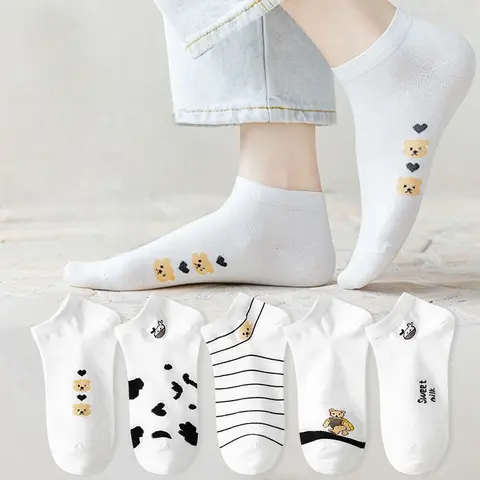 5 pares de calcetines de mujer con vaca, lindos, únicos, divertidos, cómodos, que absorben la humedad