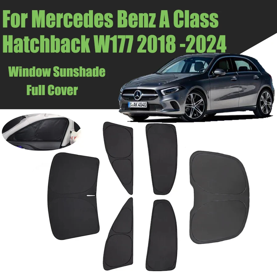

Custom Car Window Sunshade For Mercedes Benz A Class Hatchback W177 2018 -2024 Full Cover Privacy Blind Curtain Front Windshield
