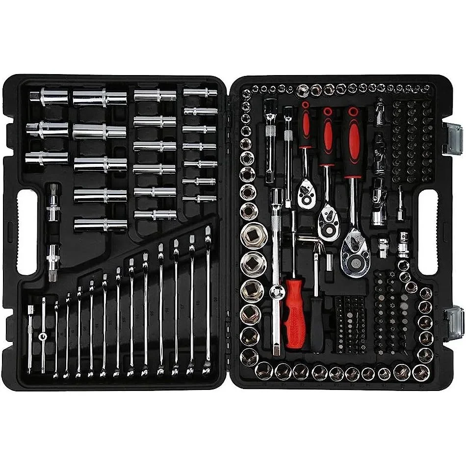 215 pieces set car mechanic tool ratchet socket wrench tool set