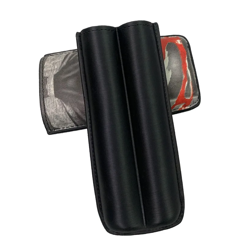 Tragbare 2-Röhren-Zigarrenbox aus Leder, trendige Cartoon-Figur für Herren, Raucherhalter-Set, Zigarre-Humidor-Koffer, Reisezubehör – Detail 8