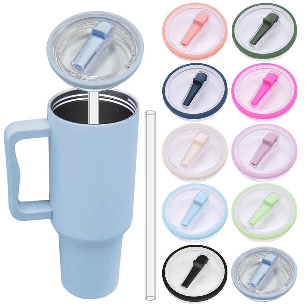 40Oz Tumbler Flip Straw Lid Replacement Spill Proof Reusable Tumbler Cover Splash Resistant for for stanley 40oz Mug Accessories