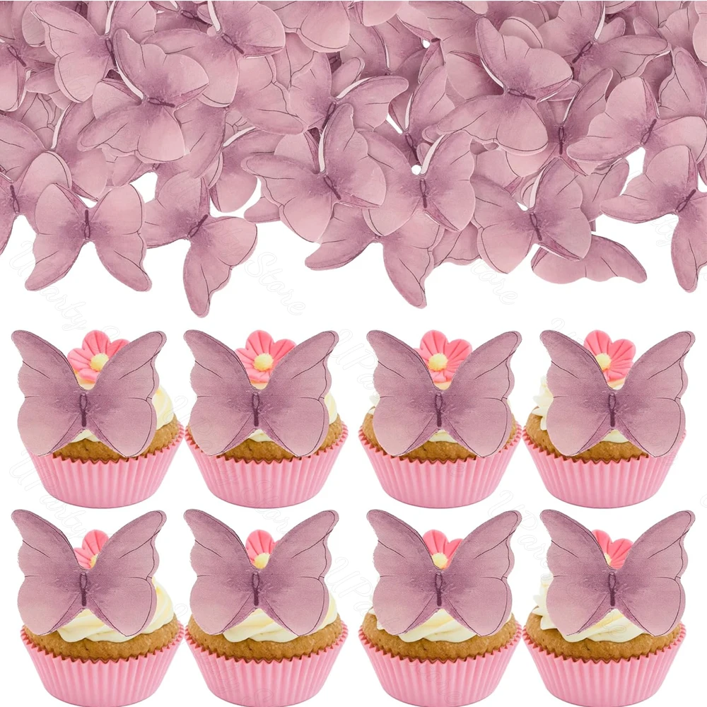 48 Stück lila Schmetterling Kuchen Dekoration bunte 3D Schmetterlinge Cupcake Topper für Geburtstag Hochzeit Schmetterling Kuchen Dekor Versorgung – Detail 12