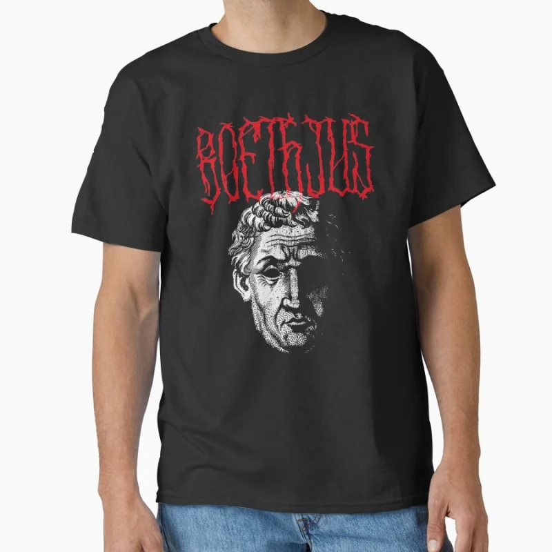 

Boethius - Metal Philosopher roman ancient plato Funny Greek Philosophy Team gift T-shirt for men large size Tops S-6XL