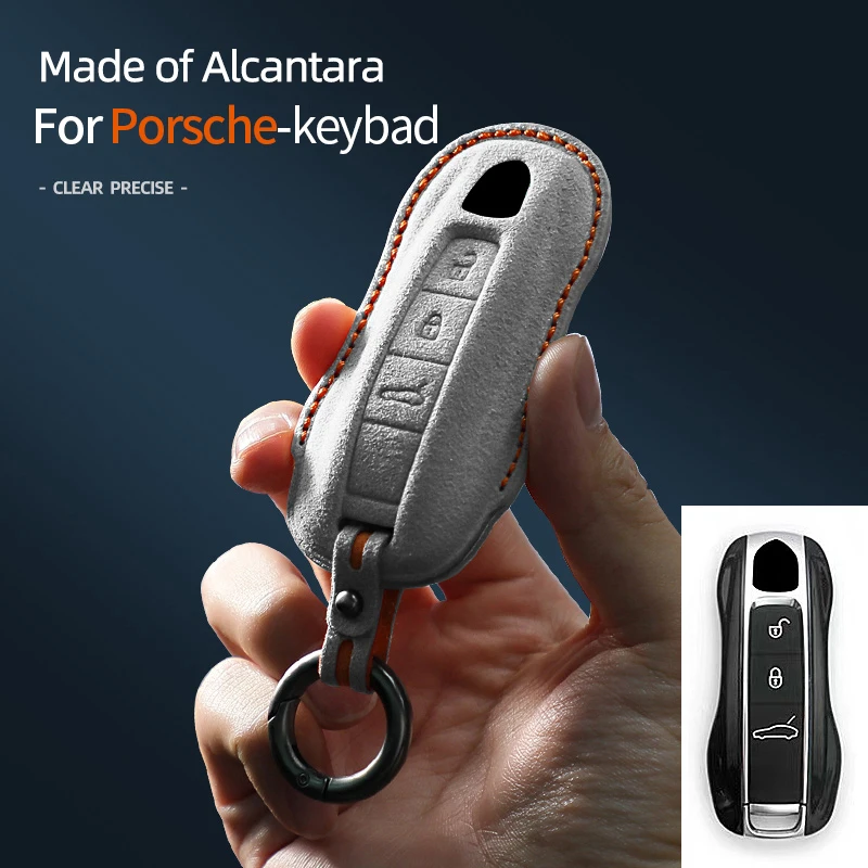 

Alcantara High-quality Car Key Case Cover Accessories For Porsche Panamera Spyder Carrera Macan Cayman Cayenne 911 970 981 991