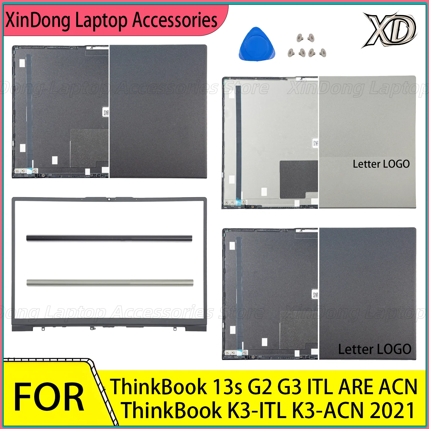 

Laptop Housing Case For ThinkBook 13s G2 G3 ITL ARE ACN K3-ITL K3-ACN 2021 LCD Back/Bezel/Hingescover Replacement