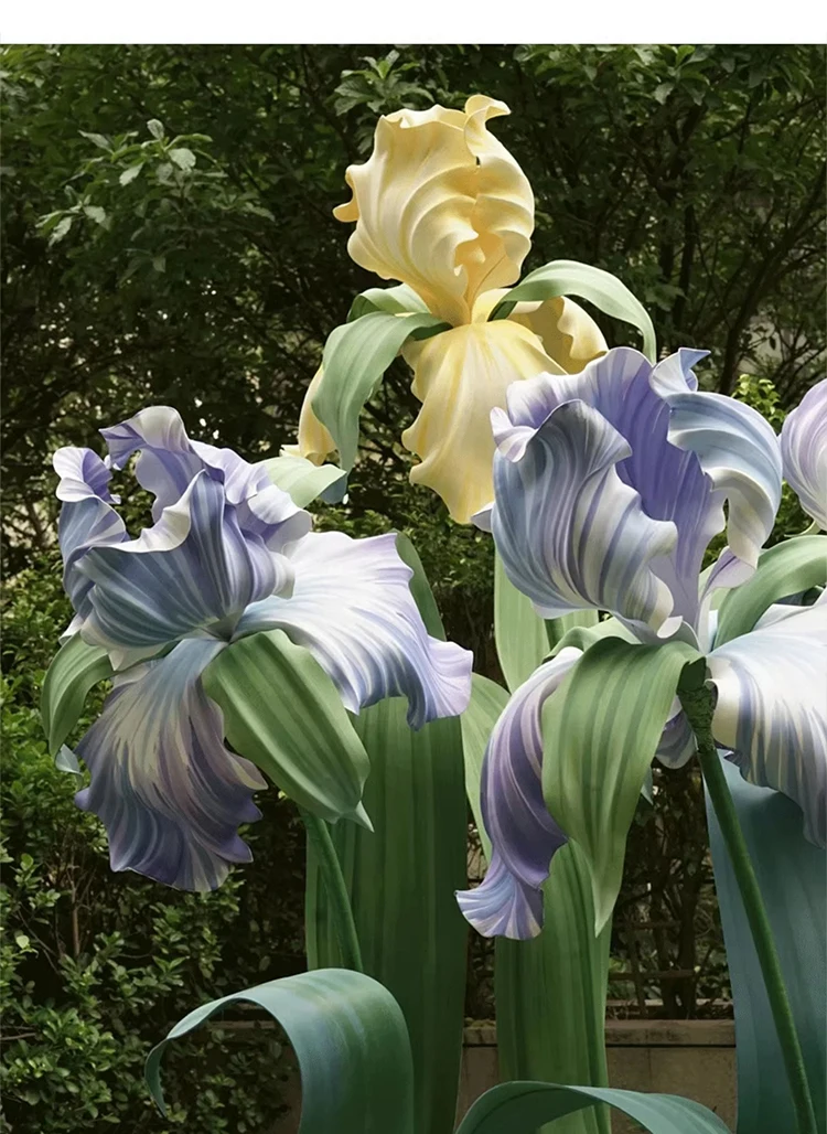 Große wasserdichte EVA-Irisblume, künstliche Garten- und Hochzeitsdekoration für draußen, Schaumstoffblume, Hintergrund für Geburtstagsfeiern, riesige Fensterblume – Detail 2