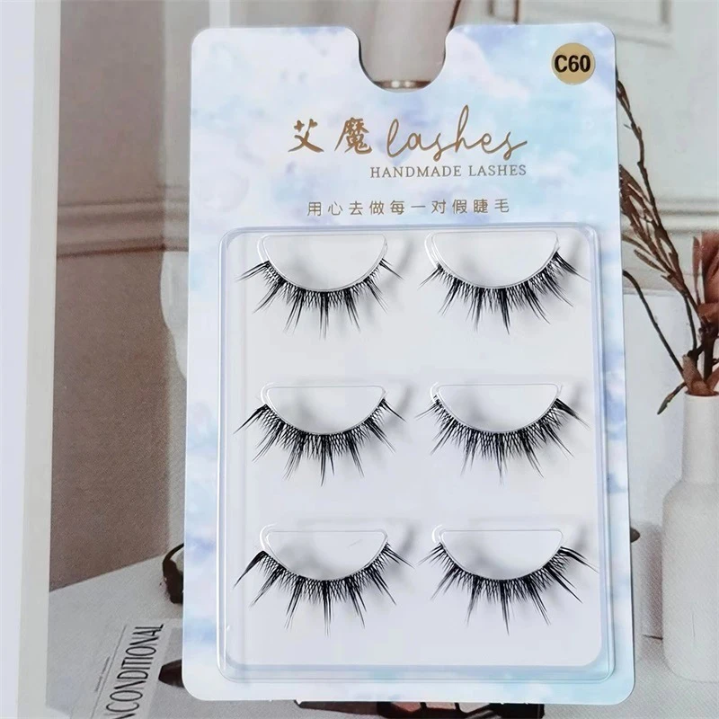 Nuovo 5 paia di ciglia Manga Little Devil Anime Cosplay Natural Wispy Fairy Cross Lashes estensioni delle ciglia giapponesi trucco